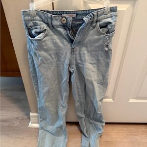 High Rise Light Blue Straight Jeans